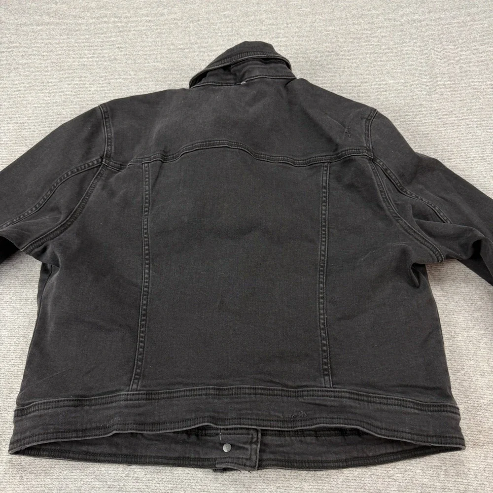 Aeropostale Mens Black Distressed Denim Trucker Jacket‎ XXL 7834-001 New